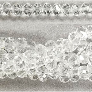 10MM FACETED RONDELLE CLEAR COLOR